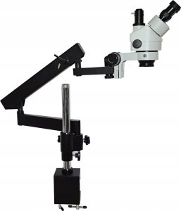 Mikroskop Stereoskopowy 22H na Ramieniu 7-45x Oświetlenie Barlow Kamera 8MP 3