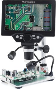 Mikroskop Cyfrowy 1200x Menu PL Kamera 12MP z Lutownicą do Lutowania 60w 12