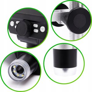 Mikroskop Cyfrowy 1200x Menu PL Kamera 12MP z Lutownicą do Lutowania 60w 2