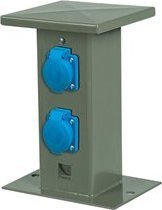 Rozdzielnica Słupkowa - Mała 2X250V Ip44 Aluminium Czarna B.18.Ms01S Pawbol 1