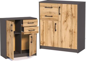 Meble-Bestseller Komoda K020 Grafit-Wotan 85x74x35 cm 1