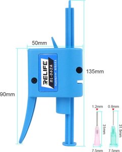 Pistolet Wyciskacz do Topnika Kleju Fluxu Sol + 2 Igły Techrebal 2