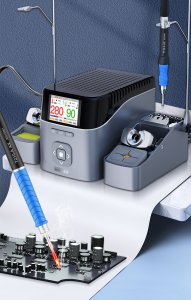 Stacja Lutownicza Aixun Podwójna Precyzyjna T420D 3 Kolby 9 Grotów Zestaw 4