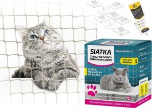 ZESTAW 4x2 GRUBA SIATKA DLA KOTA 1,5mm NA BALKON OCZKO 40mm ZESTAW BEZ WIERCENIA MARKA BEZPIECZNE KOTY 1