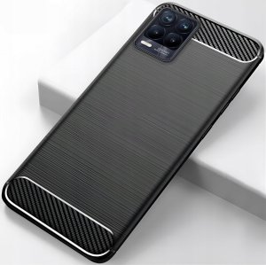 Etui do Realme 8 / 8 Pro (Czarne, Karbon, Pancerne, Pokrowiec)   Szkło 9H 2