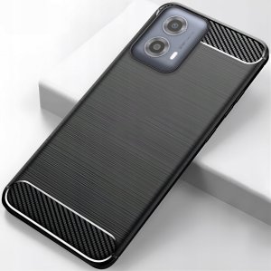 Etui do Moto G34 5G / G04 / G24 / G24 Power / E14 (Czarne, Karbon)   Szkło 2