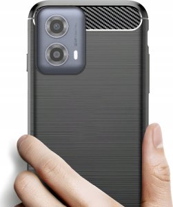 Etui do Moto G34 5G / G04 / G24 / G24 Power / E14 (Czarne, Karbon)   Szkło 3