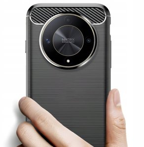 Hello Case Etui do Honor X50 5G / Magic6 Lite (Czarne, Pancerne, Karbon, Pokrowiec) 3