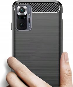 Etui do Xiaomi Redmi Note 10 Pro / 10 Pro Max (Czarne, Karbon)   Szkło 9H 3