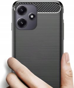Hello Case Etui do Xiaomi Redmi 12 4G / 5G (Czarne, Karbon, Pancerne, Case)   Szkło 9H 3