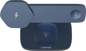 CANYON Wireless Charging Station Hexagon 310 3in1 DarkGrey/Blue 1