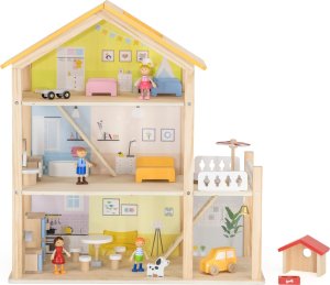 VIGA Zestaw Drewniany Domek dla Lalek z Laleczkami i Akcesoriami 11