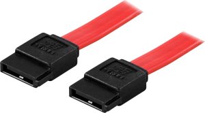 Deltaco SATA/SAS Cable, 0.3m, 0.3 m, SATA/SAS, SATA/SAS, Male/Male, Black, Red 1