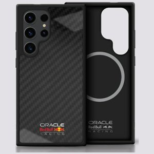 Red Bull Real Carbon Fiber Shiny Logo MagSafe Case for Samsung Galaxy S25 Ultra Black 1