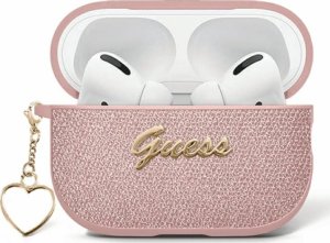 Guess Metallic Script Charm Case for AirPods 4 Pink 1