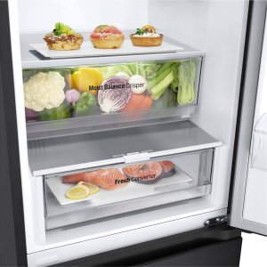 LG Refrigerator | GBV3100EEP | Energy efficiency class E | Free standing | Combi | Height 186 cm | No Frost system | Fridge net capacity 234 L | Freezer net capacity 110 L | Display | 35 dB | Dark Graphite 12
