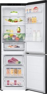 LG Refrigerator | GBV3100EEP | Energy efficiency class E | Free standing | Combi | Height 186 cm | No Frost system | Fridge net capacity 234 L | Freezer net capacity 110 L | Display | 35 dB | Dark Graphite 6