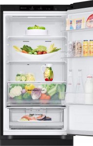 LG Refrigerator | GBV3100EEP | Energy efficiency class E | Free standing | Combi | Height 186 cm | No Frost system | Fridge net capacity 234 L | Freezer net capacity 110 L | Display | 35 dB | Dark Graphite 9