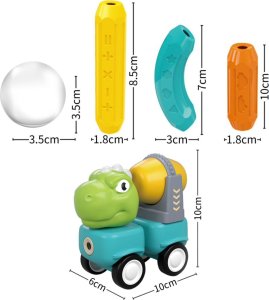 WOOPIE Klocki Magnetyczne Dinozaury Konstrukcyjne 84 el. 12
