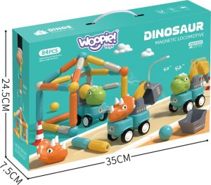 WOOPIE Klocki Magnetyczne Dinozaury Konstrukcyjne 84 el. 15