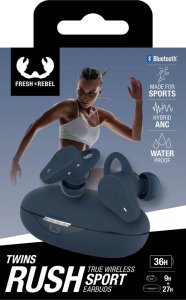FRESH 'N REBEL SŁUCHAWKI SPORTOWE BEZPRZEWODOWE DOKANAŁOWE Z ANC TWINS RUSH STEEL BLUE 11