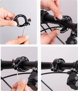 Dzwonek rowerowy w kształcie litery Q 100db - czarny ROCKBROS 8