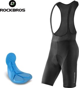 Spodenki rowerowe kolarskie krótkie na szelkach z wkładką XL - czarne ROCKBROS 5