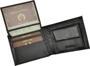 Portfel Męski Valentini 306 992 Skóra Naturalna Czarny 5
