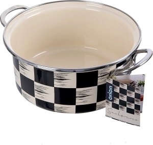 Garnek emaliowany SZACHOWNICA 22 cm, 3 l 5