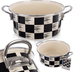 Garnek emaliowany SZACHOWNICA 22 cm, 3 l 6