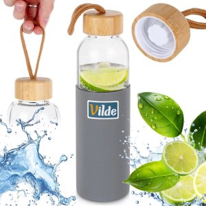 Butelka na wodę szklana z silikonowym pokrowcem 500 ml 6