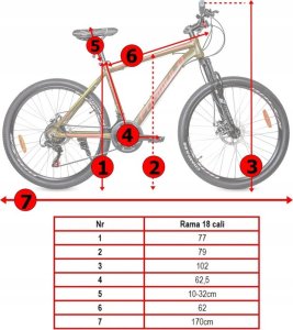 VELOTRADE ROWER GÓRSKI MTB 26 CALI 21 BIEGÓW AMORTYZACJA HAMULCE TARCZOWE RAMA 18" 10