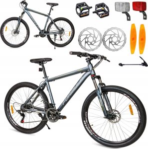 ROWER GÓRSKI MTB 27,5 SHIMANO 21BIEGÓW 2xTARCZE RAMA 19" 165-180cm 12