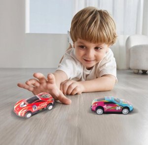 click4TOYS Samochodziki Resoraki Z Napędem Metalowe Auta Dla Dzieci 50 Sztuk + Mapa 2