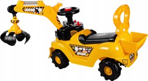 Mega Jeździk Koparka Pchacz Z Łyżką I Chwytakiem Dla Dzieci 3W1 Kierownica 3