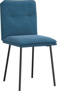 vidaXL Krzesła stołowe, 4 szt., niebieskie, obite aksamitem 3