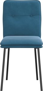 vidaXL Krzesła stołowe, 4 szt., niebieskie, obite aksamitem 4