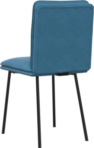 vidaXL Krzesła stołowe, 4 szt., niebieskie, obite aksamitem 6