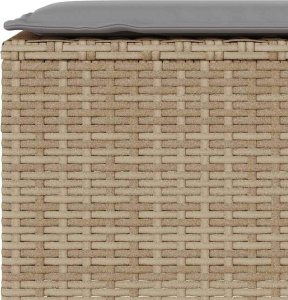 vidaXL Ławka ogrodowa z poduszką beżowa 110x30x40,5 cm polirattan 7