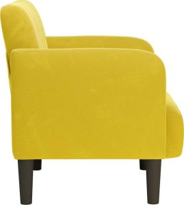 vidaXL Sofa Fotel z Podłokietnikami Żółty 54 cm Aksamit 4