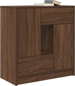 vidaXL Komoda z szufladami i drzwiami, brązowy dąb, 70,5x34x74,5 cm 4