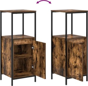 vidaXL Szafka łazienkowa z półkami, przydymiony dąb, 36x35x95 cm 9