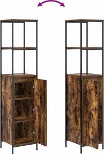 vidaXL Szafka łazienkowa z półkami, przydymiony dąb, 36x35x165 cm 9