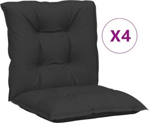 vidaXL Poduszki na krzesła ogrodowe, 4 szt., czarne, 100x50x7 cm 2