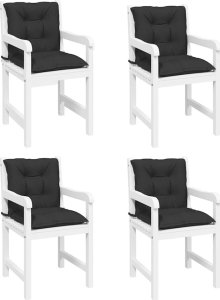 vidaXL Poduszki na krzesła ogrodowe, 4 szt., czarne, 100x50x7 cm 4
