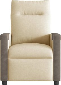 vidaXL Rozkładany fotel masujący, elektryczny, kremowy, tkanina 4