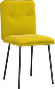 vidaXL Krzesła stołowe, 2 szt., żółte, obite aksamitem 3