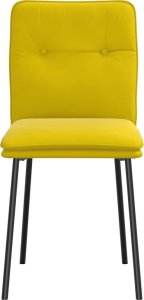 vidaXL Krzesła stołowe, 2 szt., żółte, obite aksamitem 4