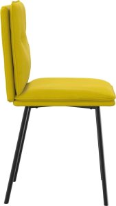 vidaXL Krzesła stołowe, 2 szt., żółte, obite aksamitem 5