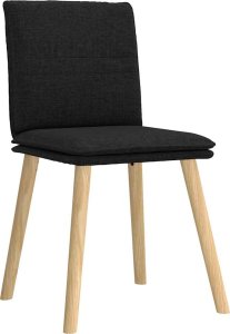 vidaXL Krzesła stołowe, 4 szt., czarne, obite tkaniną 3